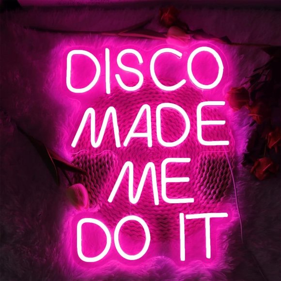Neon Pink DISCO MADE ME DO IT Cafe LED Bright Party Wedding Home Wall Dorm Light - Picture 6 of 6